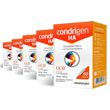 Kit 5 Condrigen HA Colágeno Tipo 2 Maxinutri - 60 Capsulas